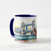 ロンドン橋の風景の水彩画 #1 マグカップ (正面左)