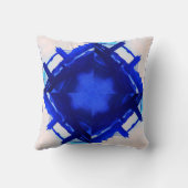 ロンドン橋モダンの抽象芸術の青のクッション クッション (裏面)