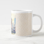 ロンドン橋、タワーブリッジ、芸術作品 ジャンボコーヒーマグカップ (右)