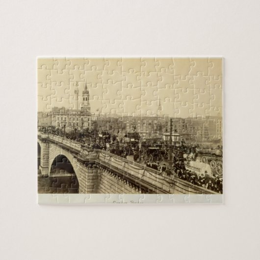 ロンドン橋、c.1880 (セピア色の写真) ジグソーパズル (横)