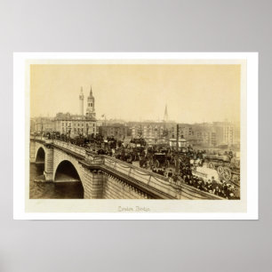 ロンドン橋、c.1880 (セピア色の写真) ポスター