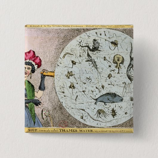 ロンドン水に専用されている縮図 缶バッジ (正面)