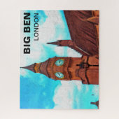 ロンドン油彩画のビッグベン時計塔 ジグソーパズル (縦)