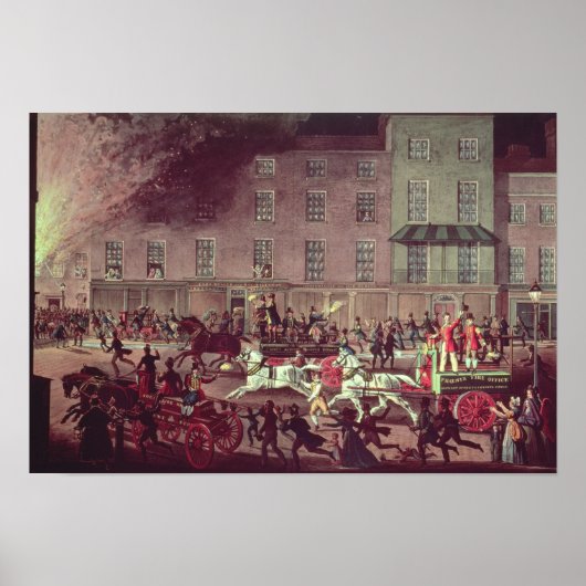 ロンドン消防車、R.G.レイブ刻印 ポスター (正面)