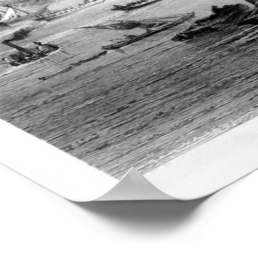 ロンドン港1840年 ポスター (角)