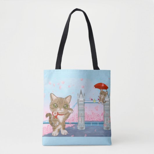 ロンドン猫 トートバッグ (正面)