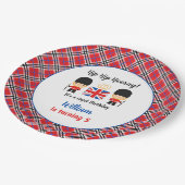 ロンドン王室のガードブリティッシュタータンチェックボーイ誕生日 ペーパープレート (アングル)