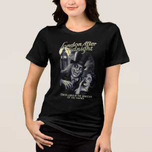 ロンドン真夜中の女性のホラーティー後 トライブレンドTシャツ