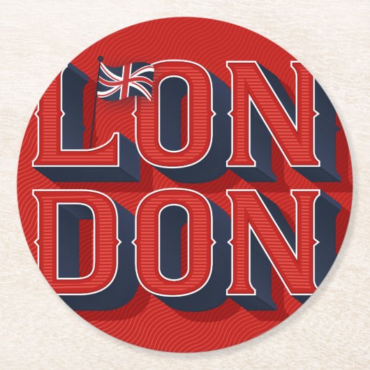 ロンドン紙コースター ラウンドペーパーコースター (正面)
