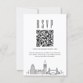 ロンドン結婚のQRコードRSVP 招待状