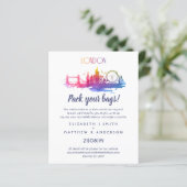 ロンドン結婚スカイラインの手描き予算招待状 (スタンド正面)