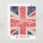 ロンドン統一されたイギリス国旗の市地図 ポストカード (正面/裏面)