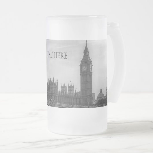 ロンドン統一されたイギリス王国議会UK フロストグラスビールジョッキ (正面右)