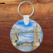 ロンドン統一されたキングダムタワーブリッジリバービュー キーホルダー (正面)