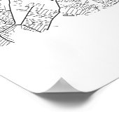 ロンドン統一されたキングダムブラック&ホワイトシティの地図 ポスター (角)