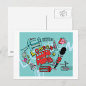 ロンドン統一された英国旅行アート ポストカード (正面/裏面)