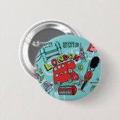 ロンドン統一された英国旅行アート 缶バッジ (正面&裏面)