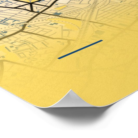 ロンドン統一された – キングダムイエローシティの地図 ポスター (角)