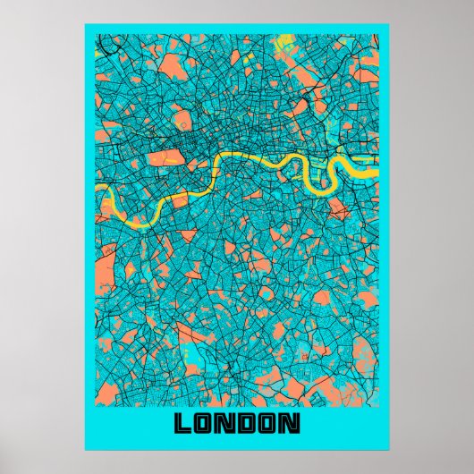 ロンドン統一された – キングダムグロリアの地図 ポスター (正面)