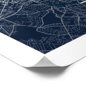 ロンドン統一された – キングダムブルーダークシティの地図 ポスター (角)