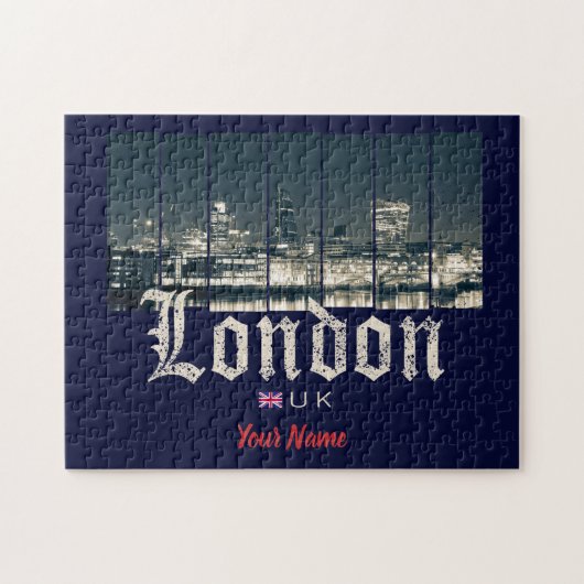 ロンドン英国スカイライン統一されたキングダムイギリスヴィンテージ ジグソーパズル (横)