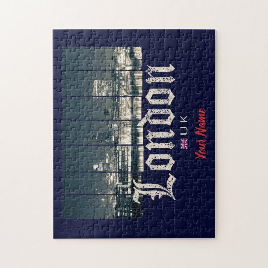 ロンドン英国スカイライン統一されたキングダムイギリスヴィンテージ ジグソーパズル (縦)