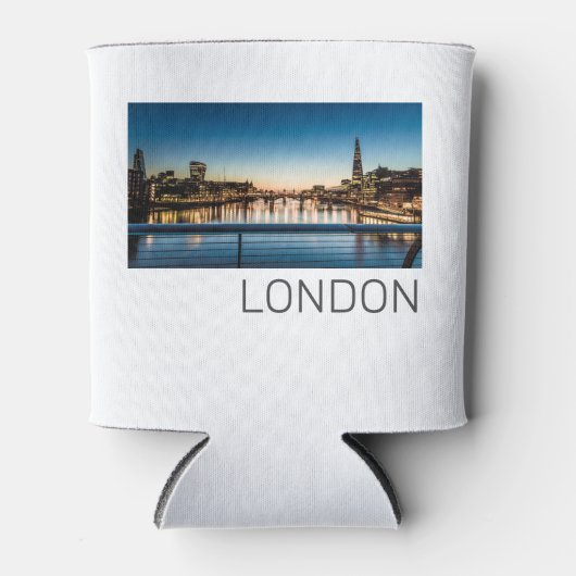 ロンドン英国スカイライン統一されたキングダムイングランド土産 缶クーラー (正面)