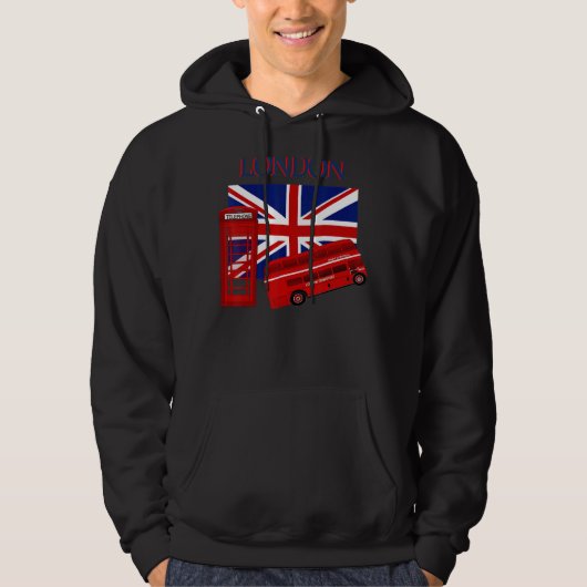 ロンドン英国ユニオン女性M用ジャック国旗 パーカ (正面)