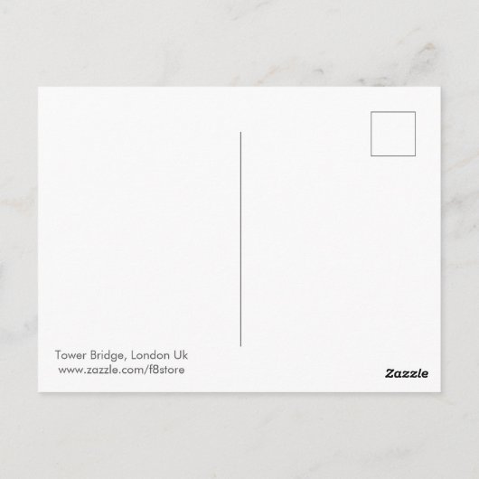ロンドン英葉書(夕暮れ時のタワーブリッジ) ポストカード (裏面)