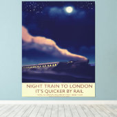 ロンドン行き夜行列車 キャンバスプリント (インサイチュ (ウッドフロア))
