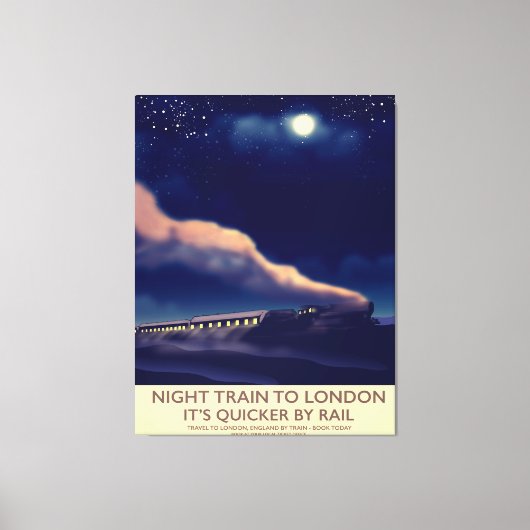 ロンドン行き夜行列車 キャンバスプリント (正面)