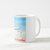 ロンドン行き飛行機ポスター コーヒーマグカップ (正面右)