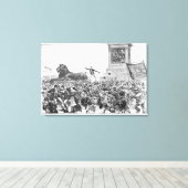 ロンドン西端の暴動 キャンバスプリント (インサイチュ (ウッドフロア))