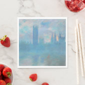 ロンドン議会のクロード・モネ・ハウス。ブルー スタンダードランチョンナプキン (インサイチュ)