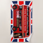 ロンドン赤いバス ビーチタオル (正面)