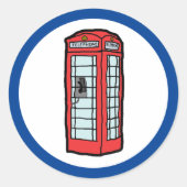 ロンドン赤電話ブースアイコニック英国旅行 ラウンドシール (正面)