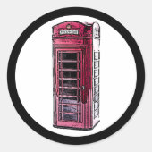 ロンドン赤電話ブースアイコニック英国旅行 ラウンドシール (正面)