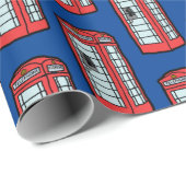 ロンドン赤電話ブースアイコニック英国旅行 ラッピングペーパー (ロールコーナー)