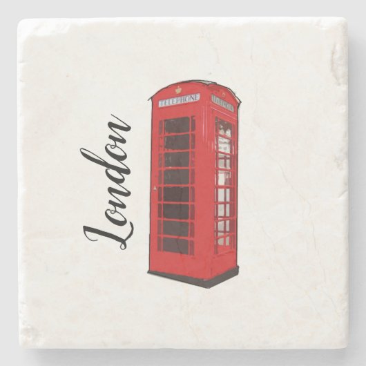 ロンドン赤電話ブース ストーンコースター (正面)
