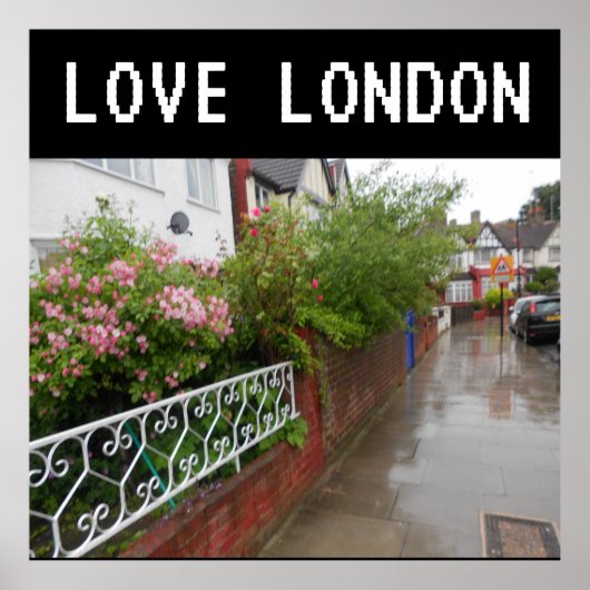 ロンドン通りとレインイングランド ポスター (正面)