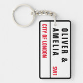 ロンドン通りサインカスタムキーチェーンforカップル キーホルダー (正面)