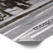 ロンドン通りシーン赤ロンドンバス色のアート ポスター (角)