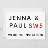 ロンドン通り標識 | 結婚式招待状 セーブザデート (正面)