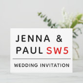 ロンドン通り標識 | 結婚式招待状 セーブザデート (スタンド正面)