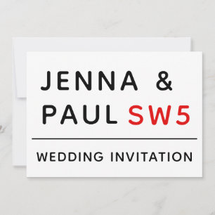 ロンドン通り標識   結婚式招待状 セーブザデート