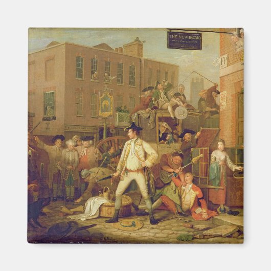 ロンドン通り1770年のシーン(キャンバス上の油) マグネット (正面)