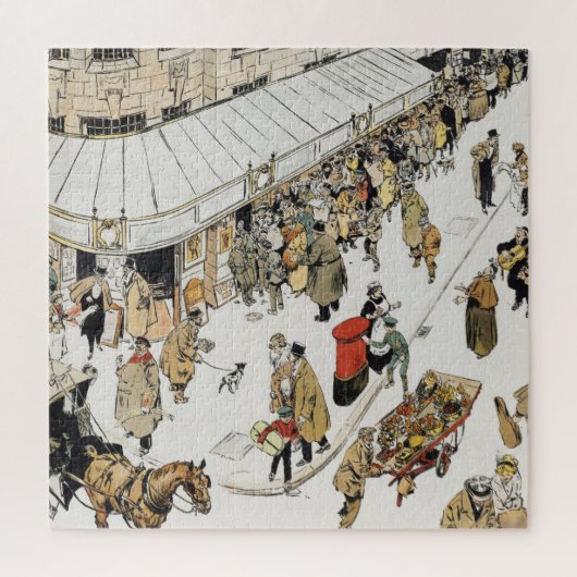 ロンドン通り、ウェストエンド劇場チケットに並ぶ ジグソーパズル (縦)