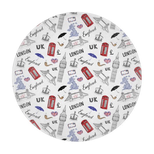 ロンドン都市はパターンを落書きします カッティングボード (正面)