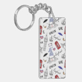ロンドン都市はパターンを落書きします キーホルダー (正面左)