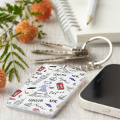 ロンドン都市はパターンを落書きします キーホルダー (正面右)